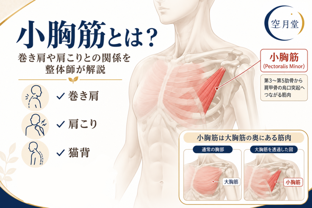 小胸筋とは？巻き肩や肩こりとの関係を整体師がわかりやすく解説